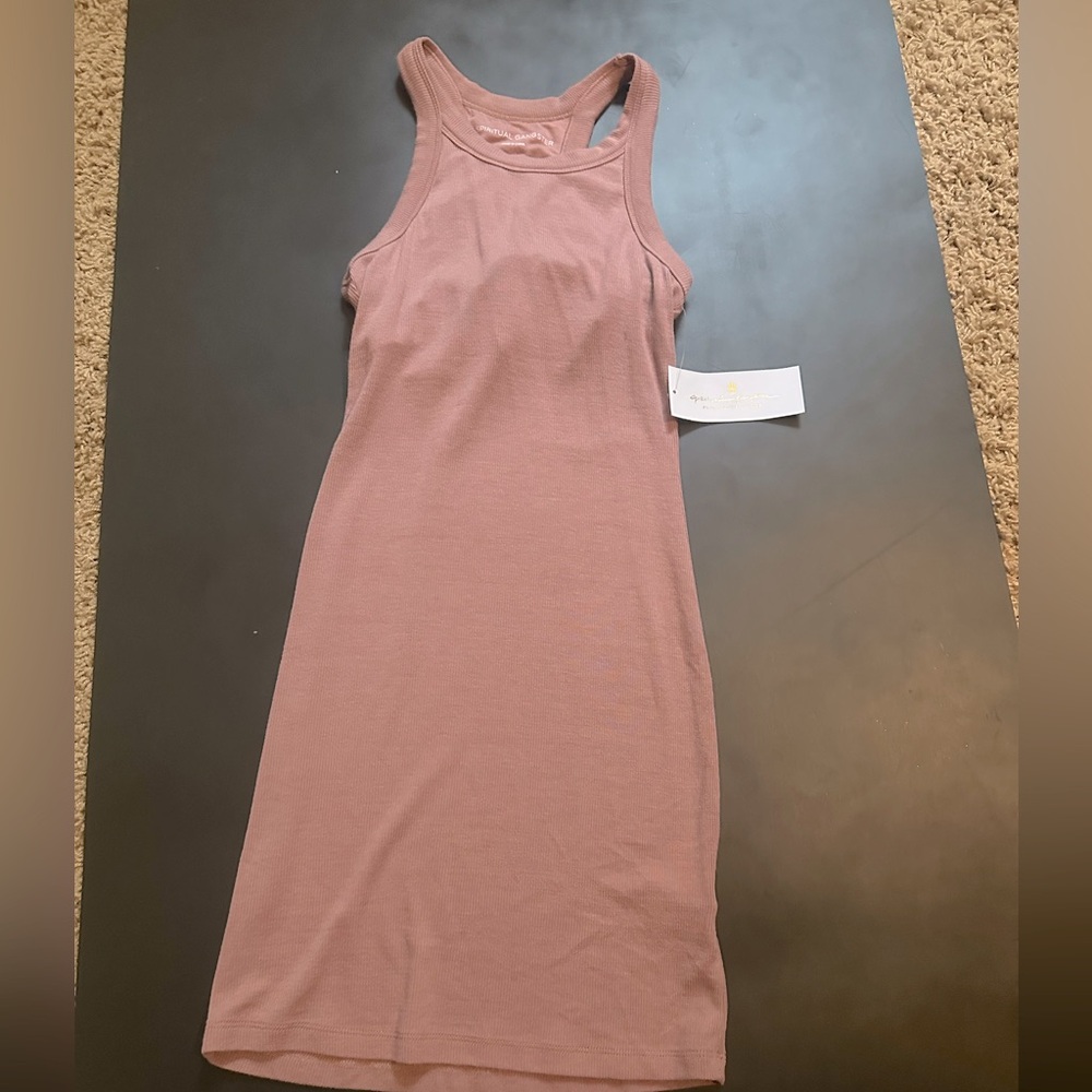 Spiritual gangster slim ribbed tank dress